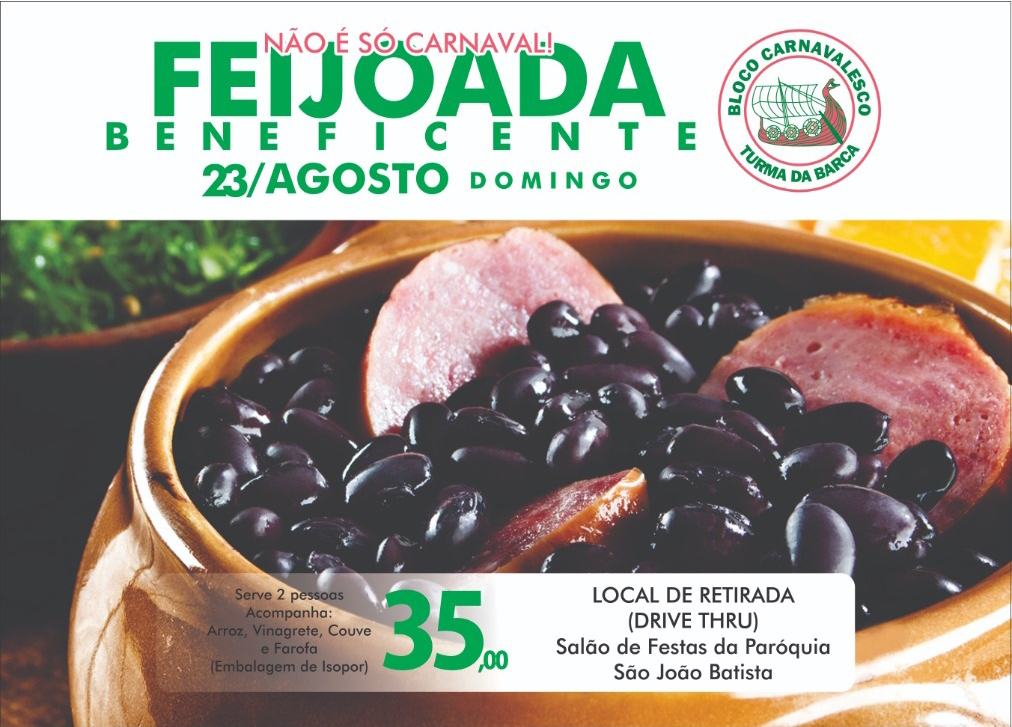 Leia mais sobre o artigo Não é só carnaval! Feijoada Beneficente – 23/08 – Domingo