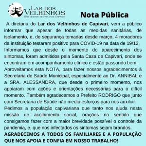 Read more about the article Nota Pública em 21/12/2020