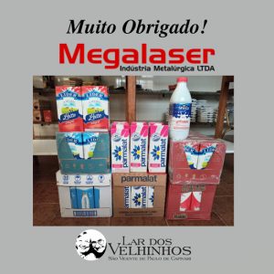 Read more about the article A empresa Megalaser juntamente com seus colaboradores arrecadam Leites para o Lar dos Velhinhos de Capivari