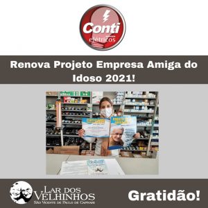 Leia mais sobre o artigo CONTI MATERIAIS ELÉTRICOS, renova parceria no PROJETO EMPRESA AMIGA DO IDOSO de 2021.