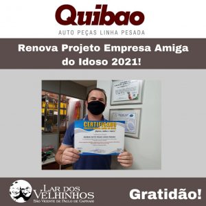 Leia mais sobre o artigo QUIBAO AUTO PEÇAS LINHA PESADA, renova parceria no PROJETO EMPRESA AMIGA DO IDOSO de 2021.