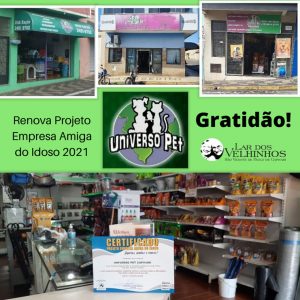Read more about the article UNIVERSO PET CAPIVARI  renova parceria no PROJETO EMPRESA AMIGA DO IDOSO de 2021.