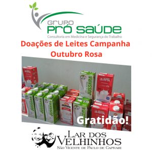 Read more about the article A empresa do Grupo Pró Saúde da cidade de Capivari faz doações de Leites para o Lar dos Velhinhos de Capivari