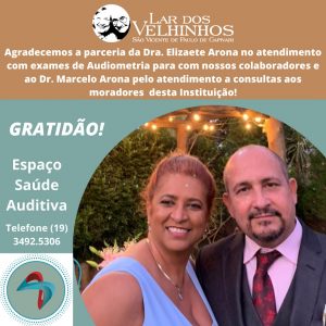Read more about the article Agradecimento a parceria Dra. Elizaete e Dr. Marcelo Arona