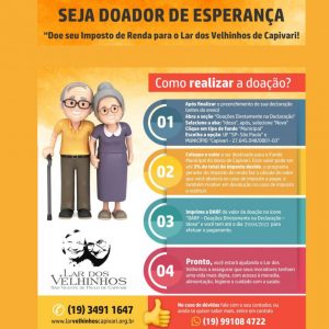 Read more about the article Doação Imposto de Renda – Fundo Municipal do Idoso até 29.04.2022