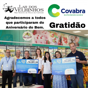 Leia mais sobre o artigo Campanha Aniversário do Bem Covabra Supermercados