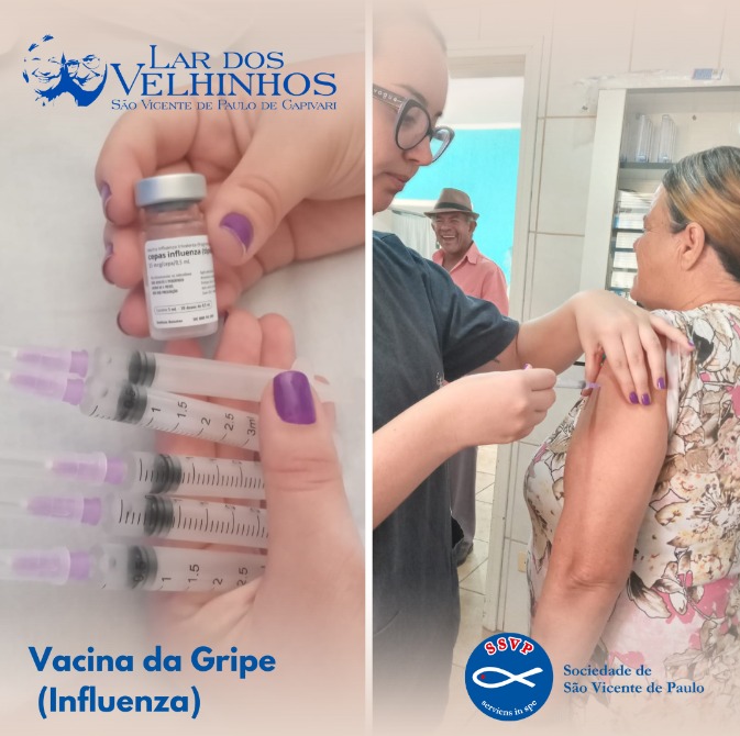 Residentes do Lar dos Velhinhos SVP de Capivari foram imunizados contra a gripe.