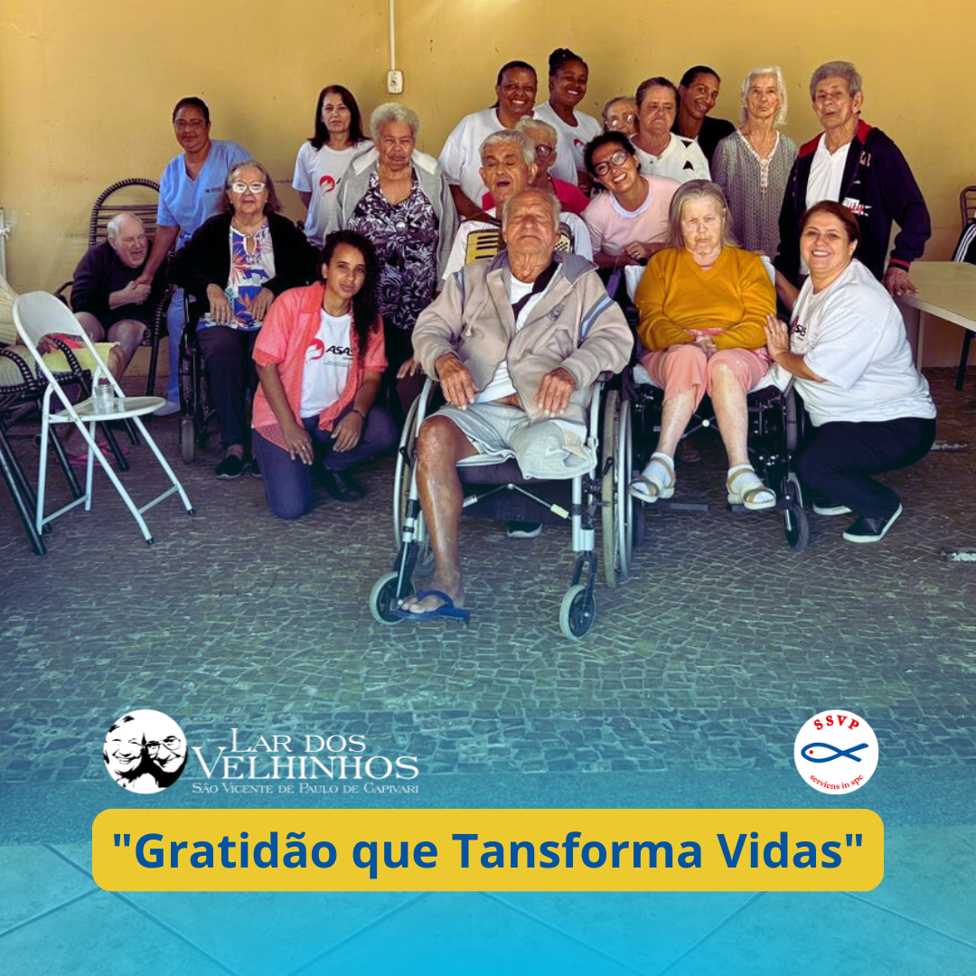 Alunos do Curso de Cuidadores de Idosos do ASAS de Capivari estiveram no Lar dos Velhinhos