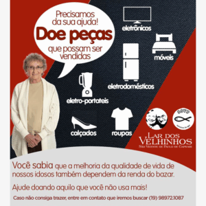 Leia mais sobre o artigo Doações para o Bazar Beneficente do Lar dos Velhinhos de Capivari