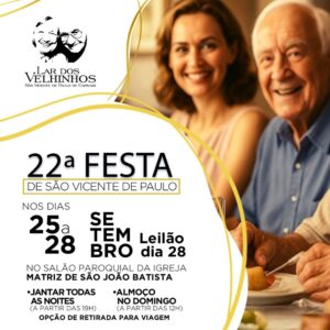 Leia mais sobre o artigo Participe da 22ª Festa de São Vicente de Paulo e ajude a transformar vidas!