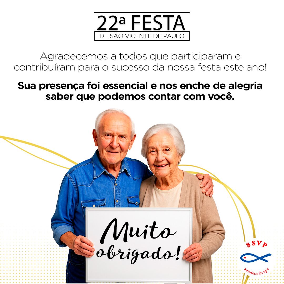 Leia mais sobre o artigo Agradecimento 22a. Festa de São Vicente de Paulo de Capivari 2025