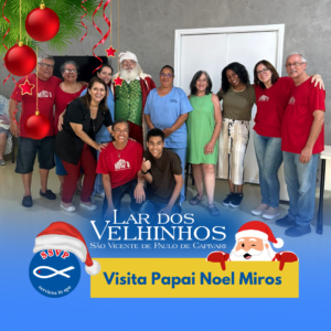 Leia mais sobre o artigo Papai Noel (Miros) visitou o Lar dos Velhinhos SVP de Capivari em 14.12.2025