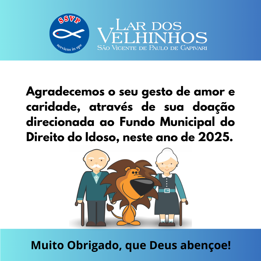 Agradecimento Doação Fundo Municipal do Idoso 2025