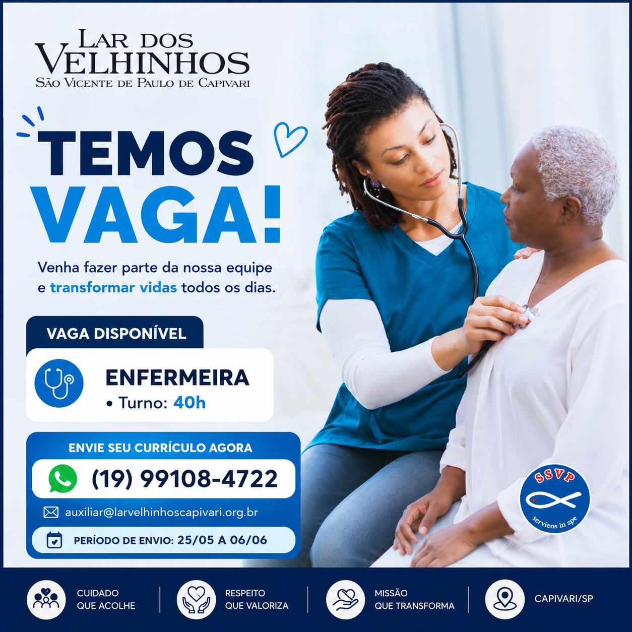Leia mais sobre o artigo Temos Vagas – Técnica de Enfermagem e Enfermeira