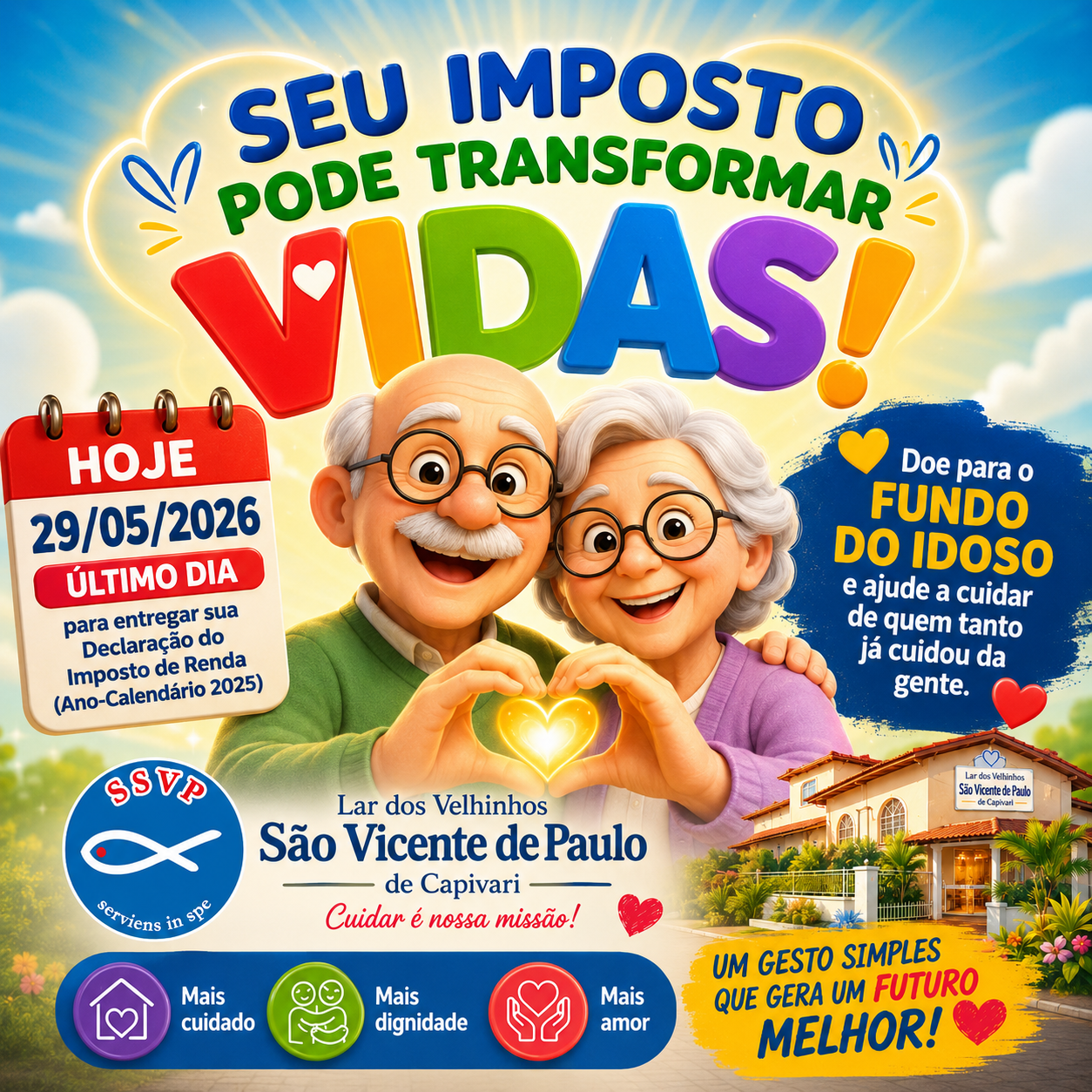 Leia mais sobre o artigo Imposto de Renda – Fundo do Idoso – Lar Dos Velhinhos de Capivari em 29.05.2026
