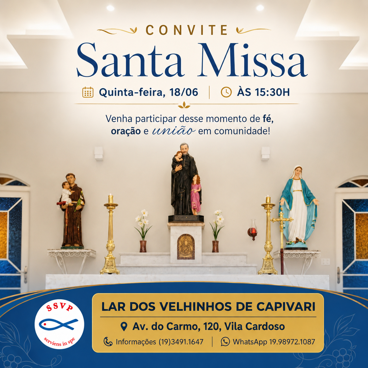 Leia mais sobre o artigo Bom dia! Convite a Santa Missa!