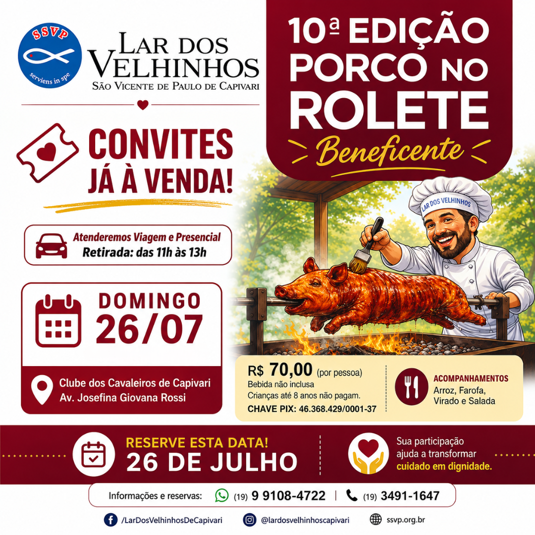 Leia mais sobre o artigo Convites – 10ª edição do Porco no Rolete Beneficente