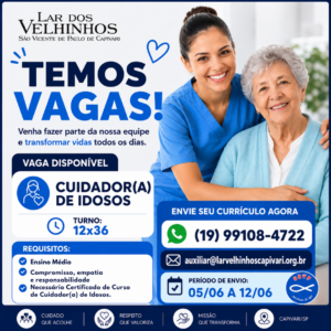 Leia mais sobre o artigo Temos Vaga – Cuidador(a) de Idosos