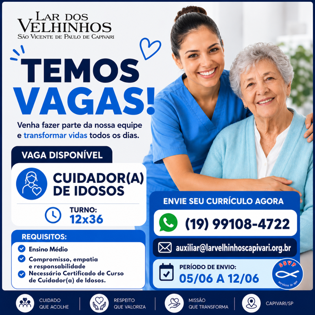 Temos Vaga – Cuidador(a) de Idosos
