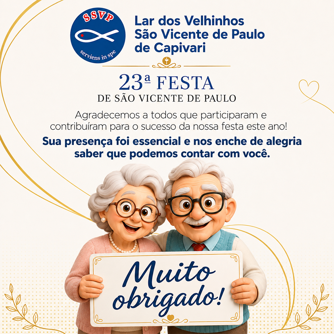 Leia mais sobre o artigo Agradecimento 23ª Festa de São Vicente de Paulo 2026